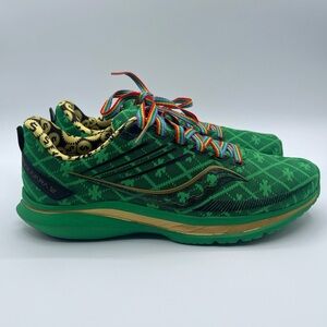 Saucony Limited Edition Green Athletic Shoes with Multicolor Accents